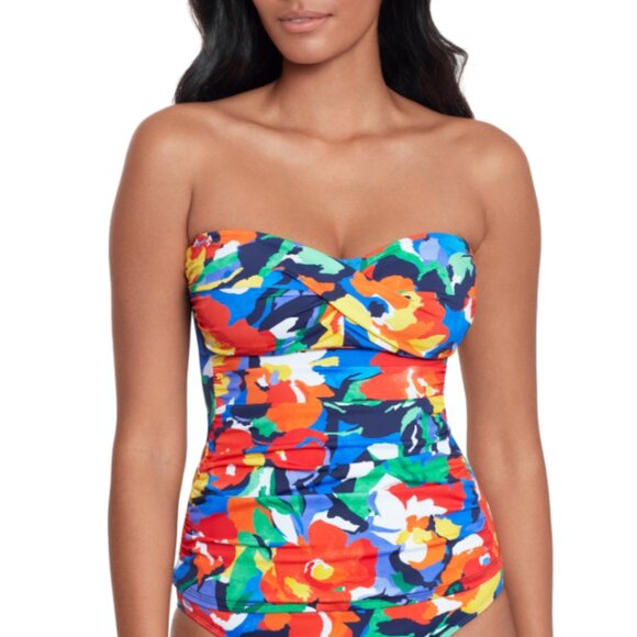 Lauren Ralph Lauren Women's Floral Print Twist Tankini Bottoms Multi Sz 10 5994